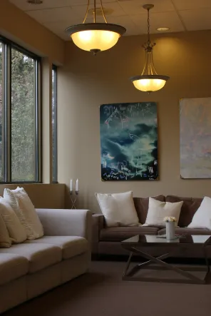 Welcoming waiting room with comfortable seating